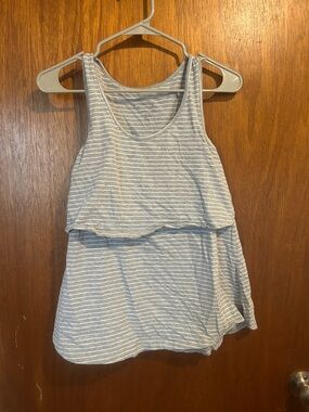 Latched Mama Gray & White Striped Nursing Tank